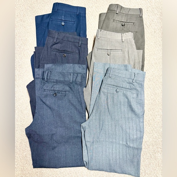 Bundle of 6 pairs of Banana Republic Men's Dress Pants - Blue, Gray, and Tan - Picture 6 of 13